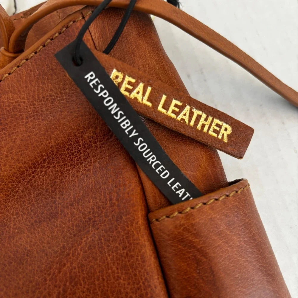 Écotorie‎ Bleu Leather Hobo Bag Women's Brown Tassel Shoulder Bag New